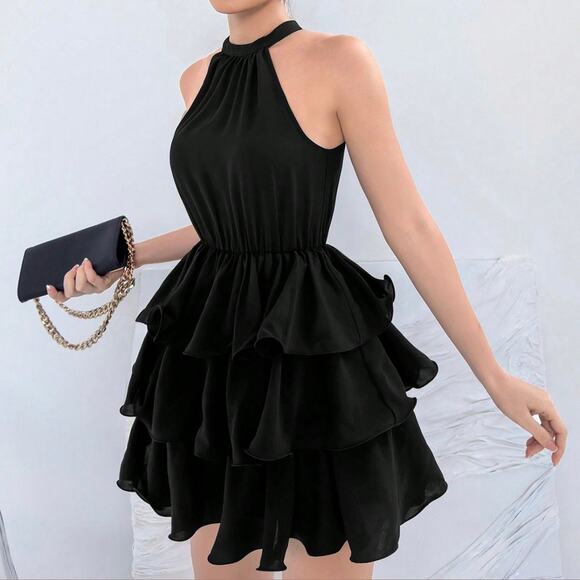 Romanticuut High Neck Sleeveless Ruffled Sleeveless Women's Dress Size XL - Picture 1 of 16